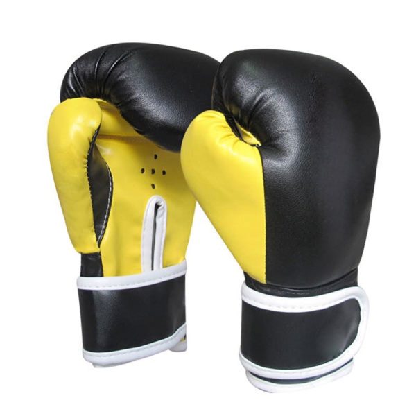 Black-Yellow-PU-leather-Gloves