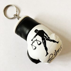 Libra sign boxing keychain